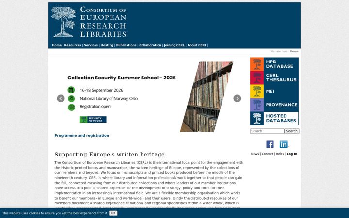 Screenshot of cerl.org