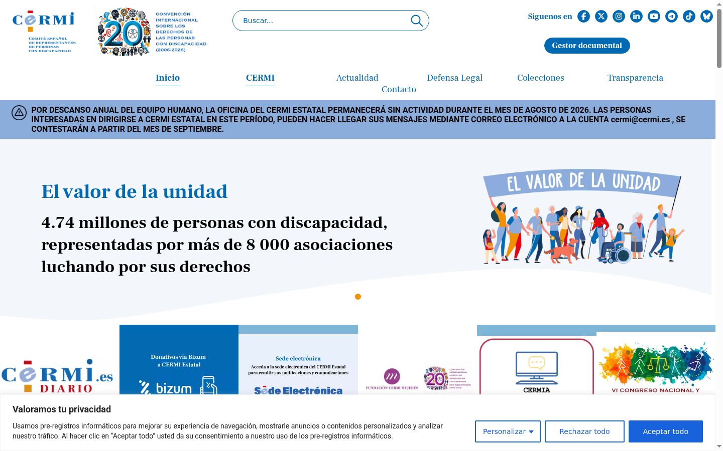 Capture d'écran de la bannière de consentement affichée avant toute interaction