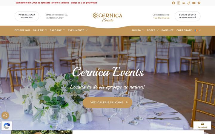 Captura de pantalla de cernicaevents.ro