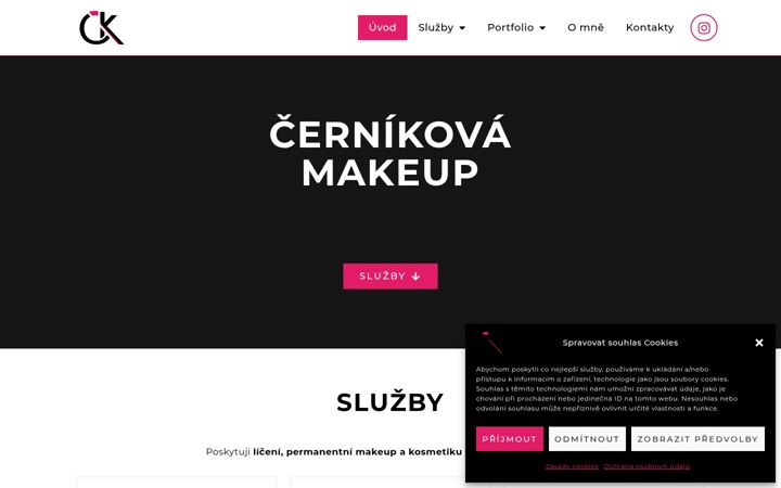 Ekrano kopija cernikovamakeup.cz