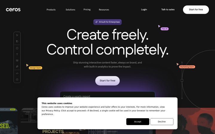 Screenshot of ceros.site