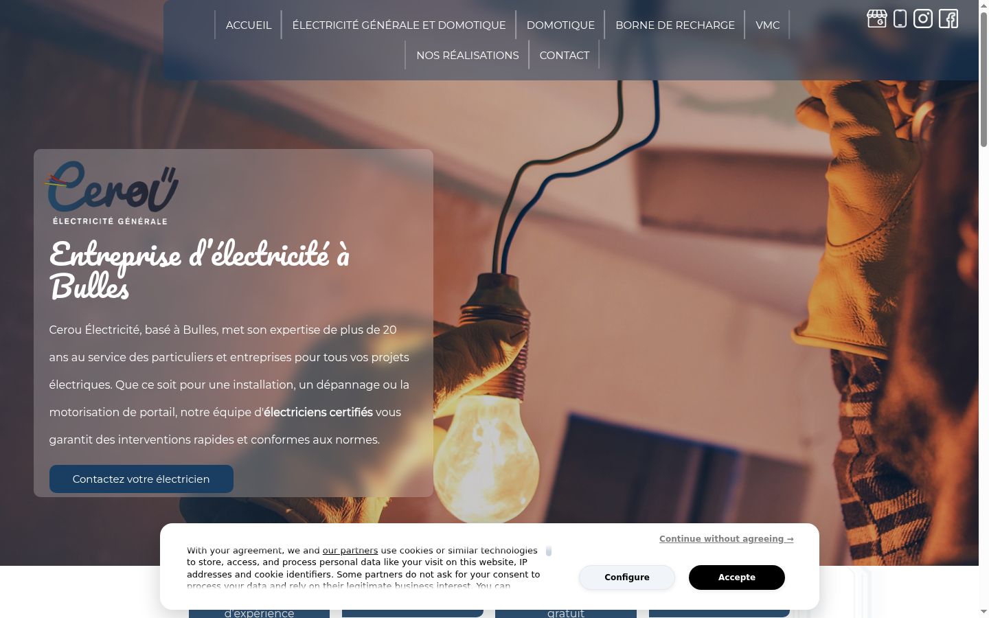 Screenshot of the consent banner shown before any interaction