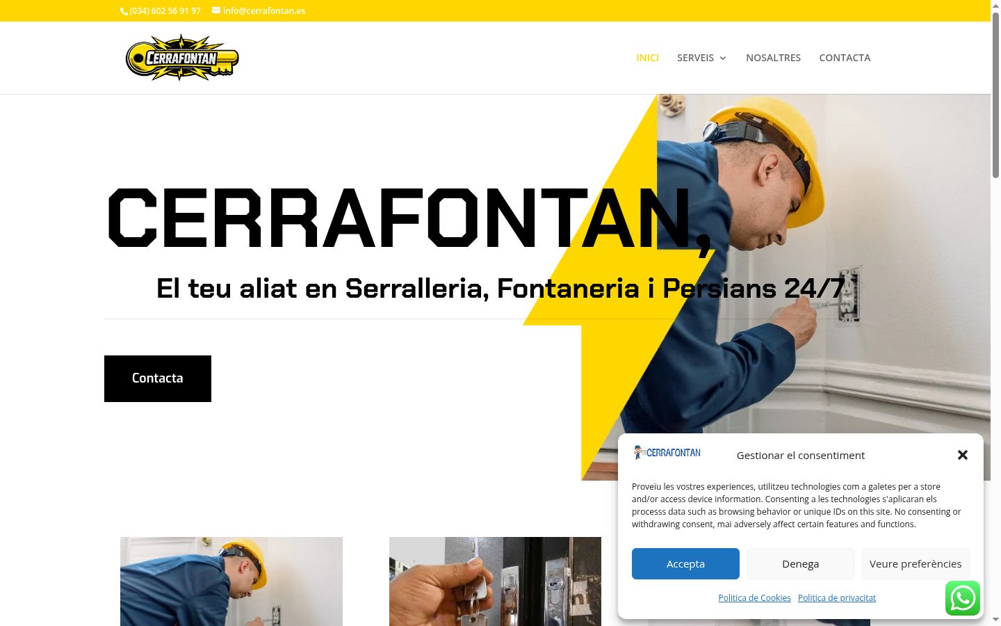 Capture d'écran de la bannière de consentement affichée avant toute interaction