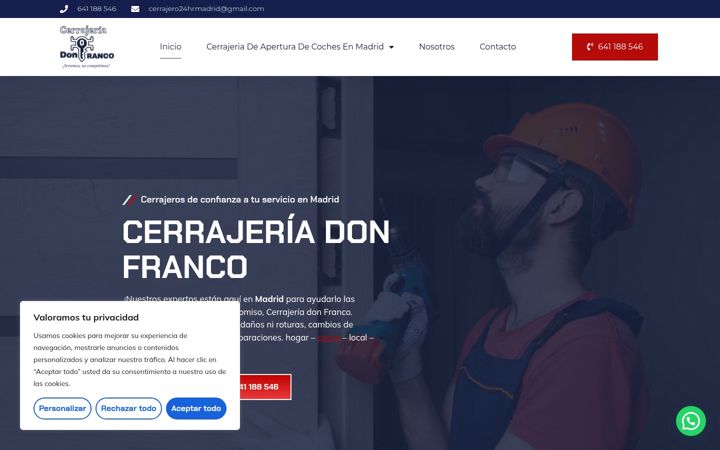 Ekrano kopija cerrajeriadonfranco.es