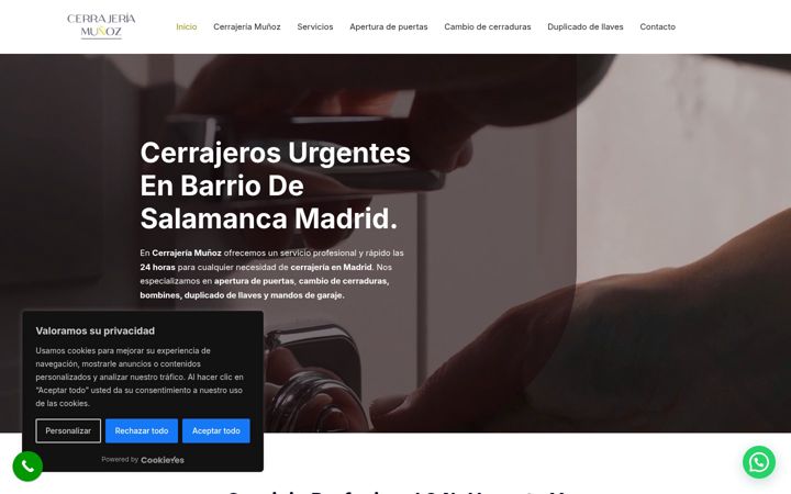 Posnetek zaslona cerrajeriamunoz.es