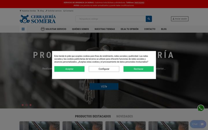 Screenshot του cerrajeriasomera.es