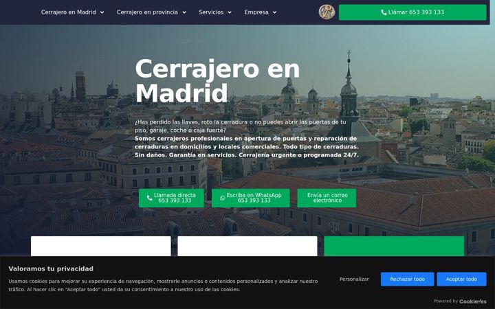 Screenshot του cerrajero365madrid.es