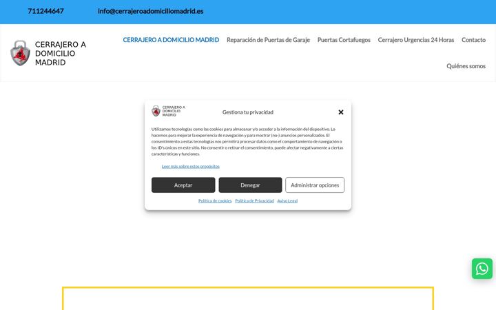 Screenshot του cerrajeroadomiciliomadrid.es
