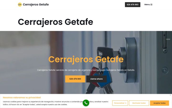 Screenshot του cerrajerogetafe.com.es