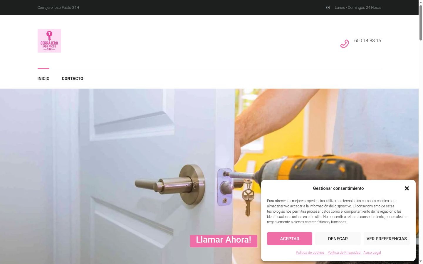 Screenshot of the consent banner shown before any interaction