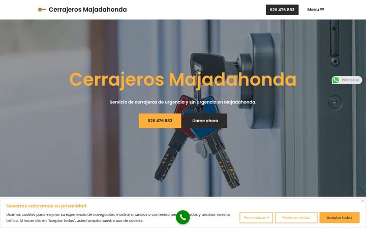 Screenshot ta' cerrajeromajadahonda.com.es