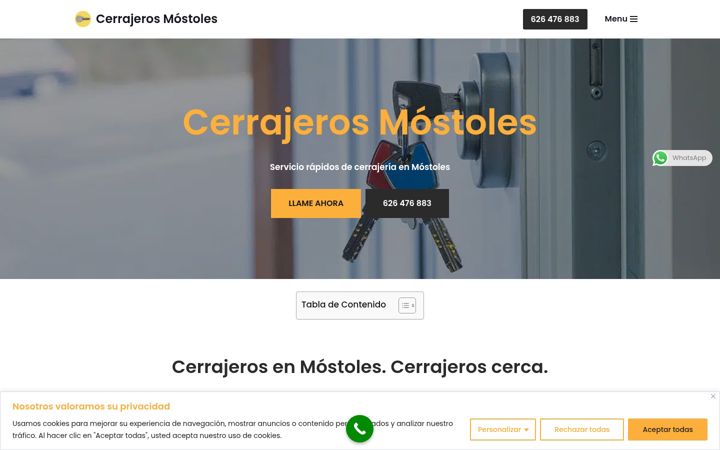 Ekrano kopija cerrajeromostoles.com.es