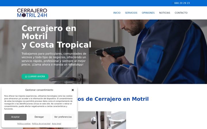 Ekrano kopija cerrajeromotril24h.es