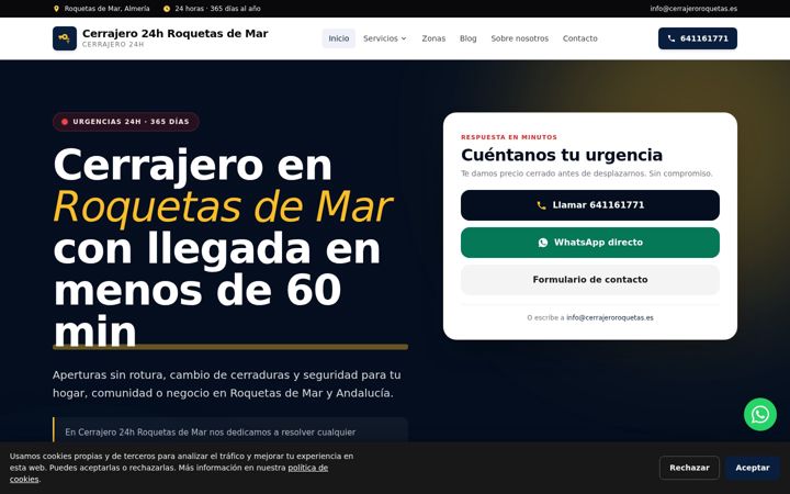 Ekrano kopija cerrajeroroquetas.es