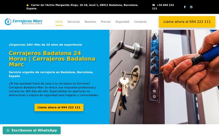 Screenshot stránky cerrajeros-badalona.org