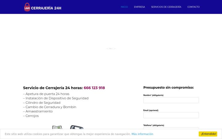 Ekrano kopija cerrajeros24horassantcugat.es