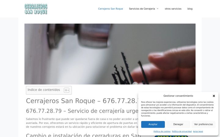 Capture d'écran de cerrajerosanroque.es