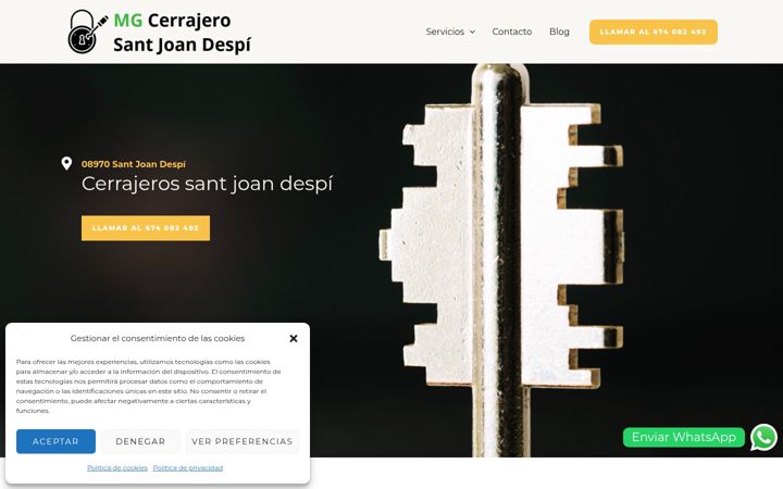 Screenshot of cerrajerosantjoandespi.com