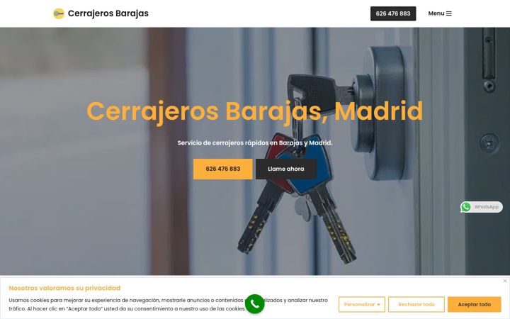 Capture d'écran de cerrajerosbarajasmadrid.com.es