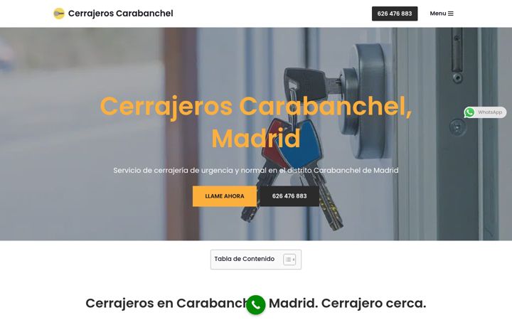 Capture d'écran de cerrajeroscarabanchelmadrid.com.es