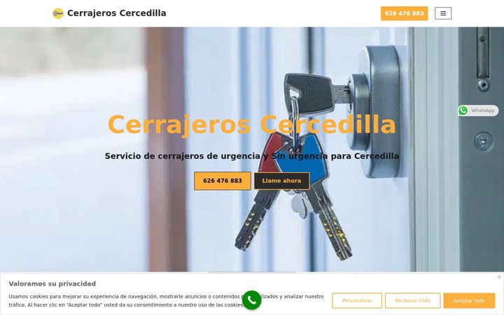 Capture d'écran de cerrajeroscercedilla.com.es