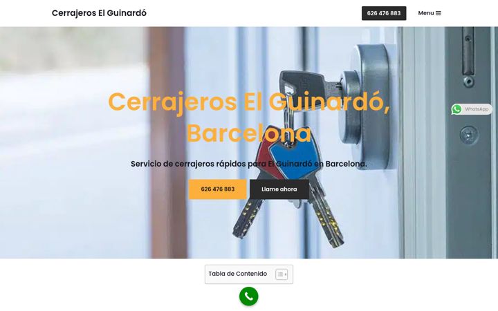 Ekrano kopija cerrajeroselguinardobarcelona.com.es
