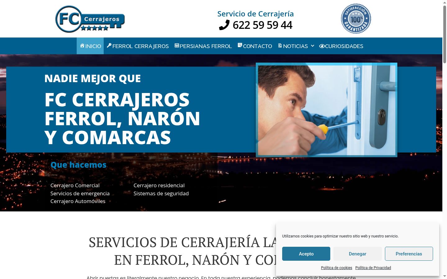 Captura de pantalla del banner de consentimiento mostrado antes de cualquier interacción