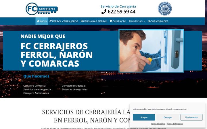 Screenshot di cerrajerosferrol.net