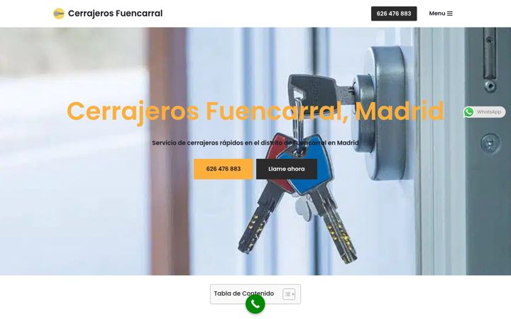 Snímek obrazovky cerrajerosfuencarral.com.es