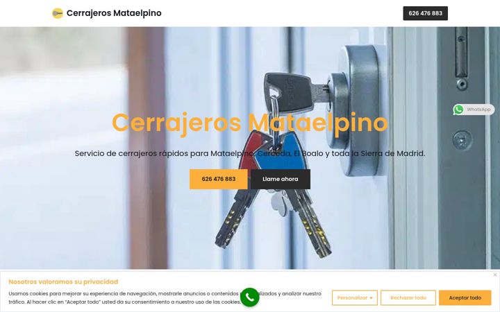 Capture d'écran de cerrajerosmataelpino.com.es