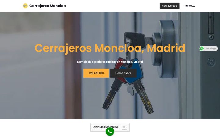 Screenshot of cerrajerosmoncloamadrid.com.es