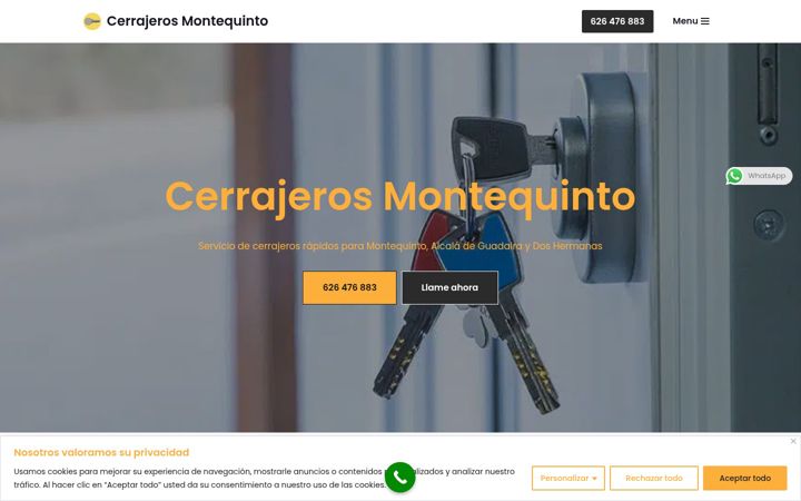 Screenshot of cerrajerosmontequinto.com.es