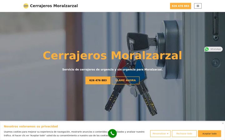 Screenshot of cerrajerosmoralzarzal.com.es