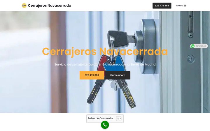 Screenshot of cerrajerosnavacerrada.com.es