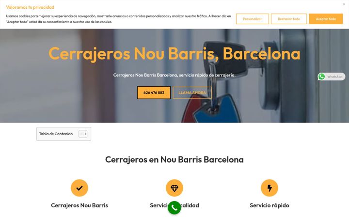 Screenshot of cerrajerosnoubarrisbarcelona.com.es
