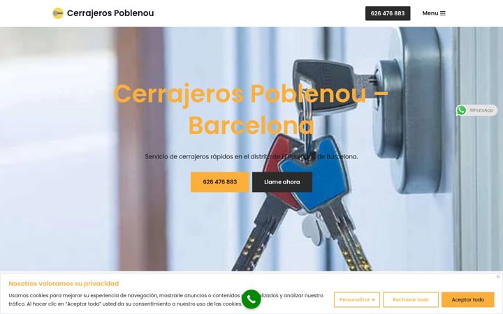 Screenshot of cerrajerospoblenoubarcelona.com.es