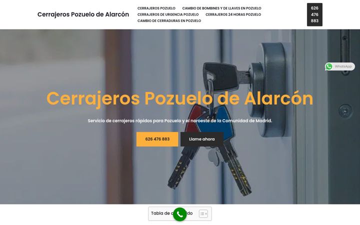 Screenshot of cerrajerospozuelodealarcon.com.es