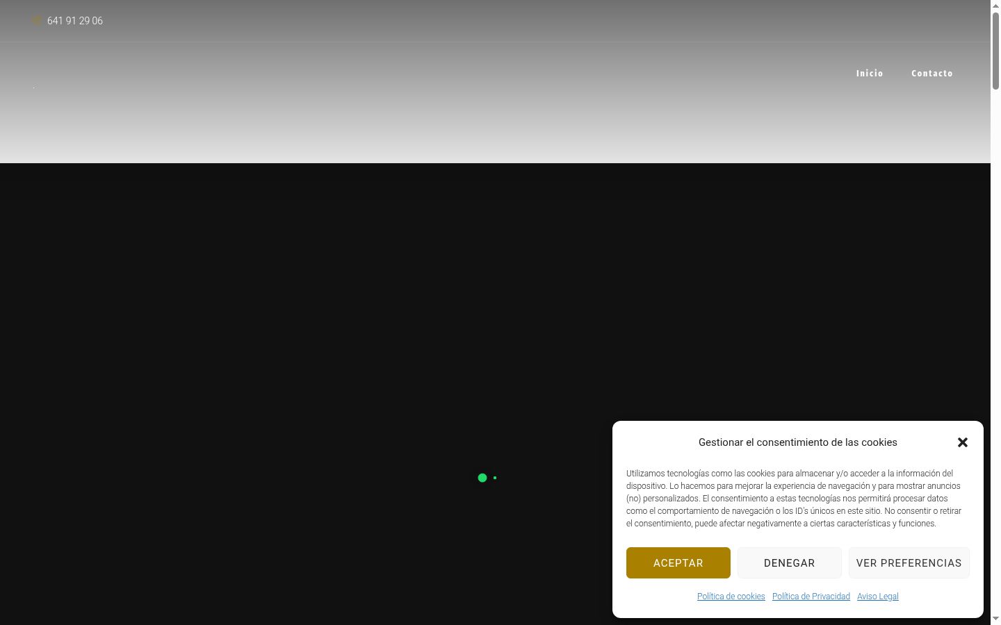 Screenshot of the consent banner shown before any interaction