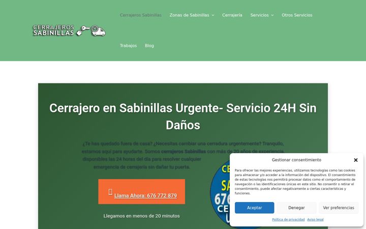 Screenshot of cerrajerossabinillas.es
