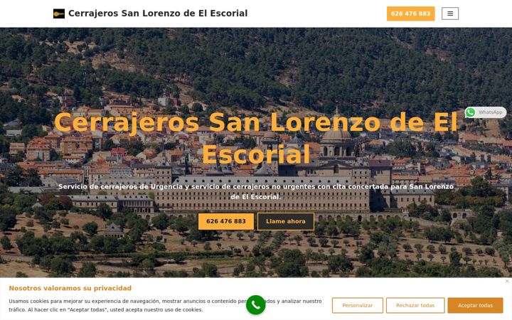 Screenshot of cerrajerossanlorenzodeelescorial.es