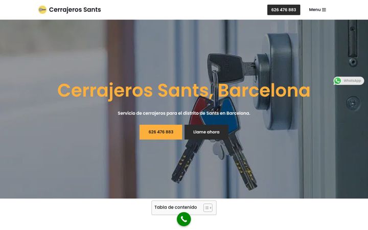 Snímek obrazovky cerrajerossantsbarcelona.com.es