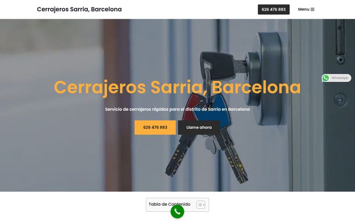 Snímek obrazovky cerrajerossarriabarcelona.com.es