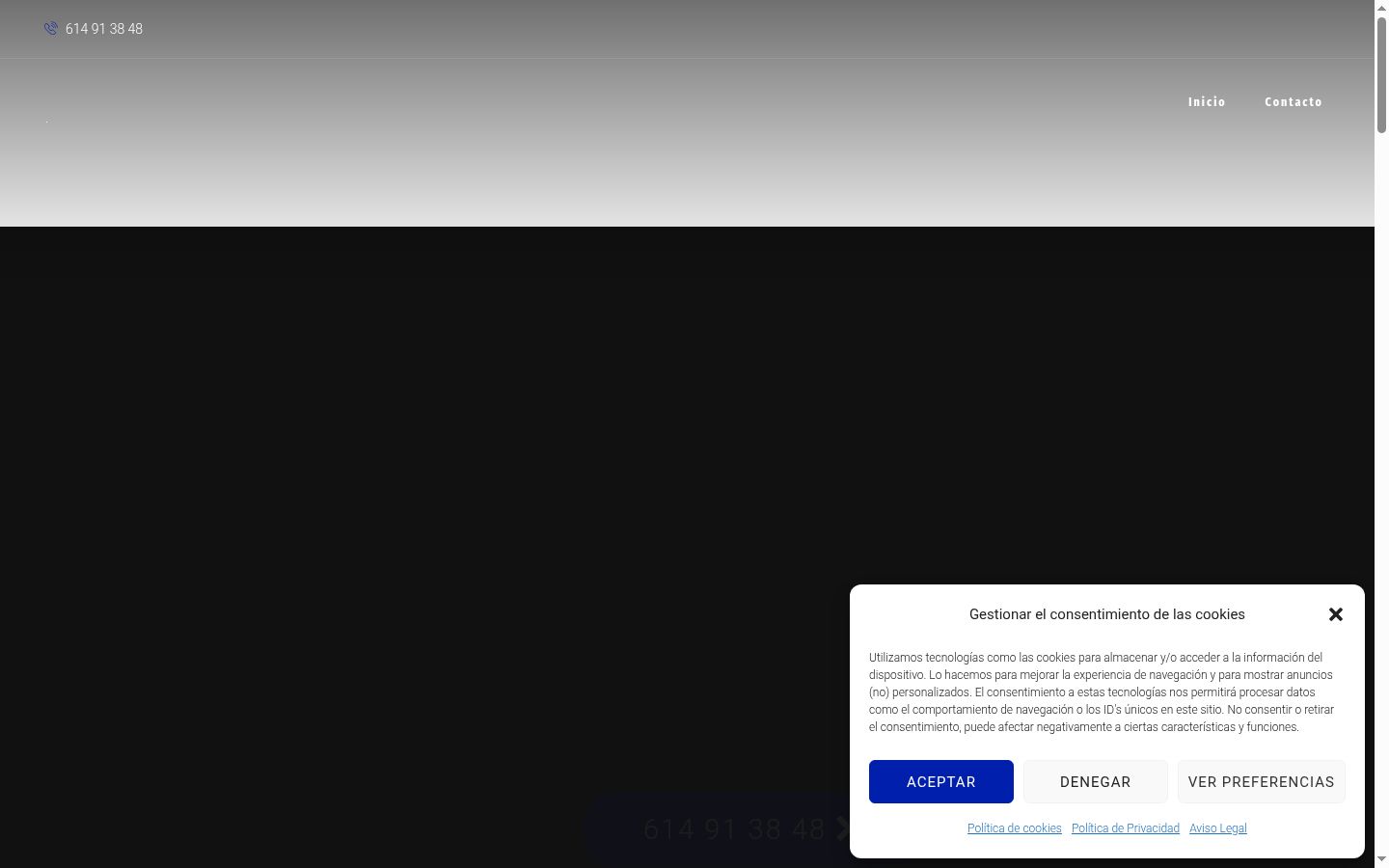 Screenshot of the consent banner shown before any interaction