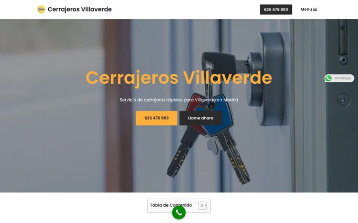 Snímek obrazovky cerrajerosvillaverdemadrid.com.es