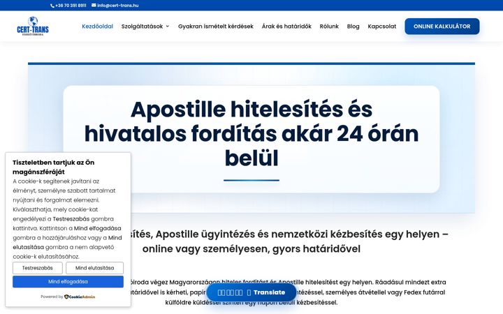 Screenshot του cert-trans.hu
