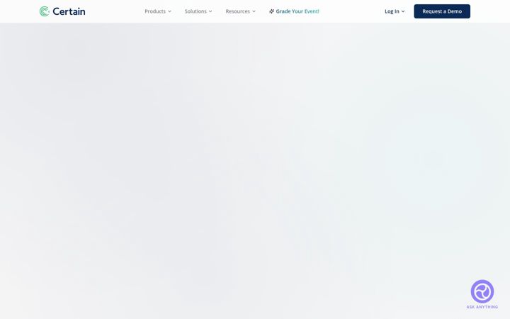 Screenshot of certain.com
