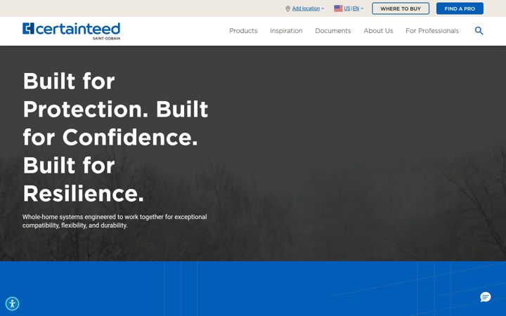 Screenshot of certainteed.com