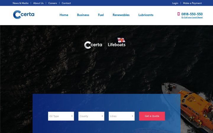 Captură de ecran a certaireland.ie