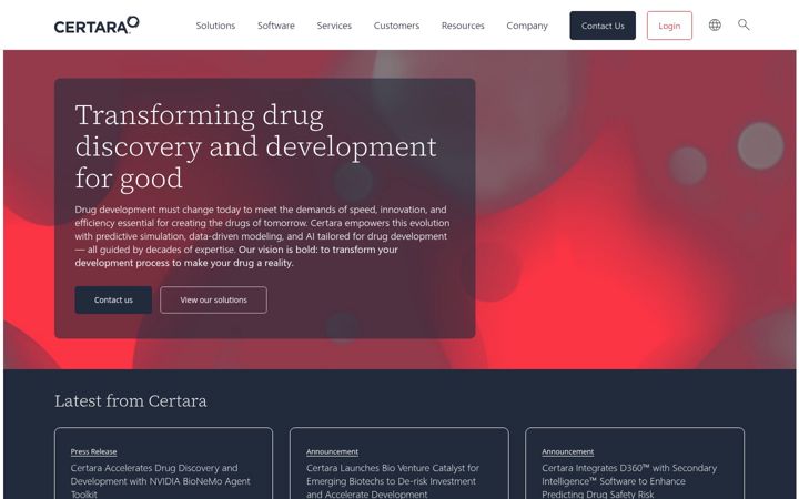 Screenshot of certara.com