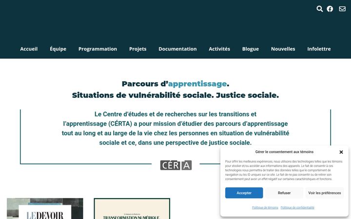 Skärmbild av certarecherche.ca